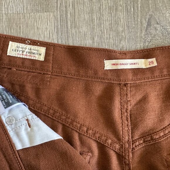 Levi's Premium High Rise Baggy Linen Blend Lightweight Women's Shorts | Size 29 - Picture 9 of 11